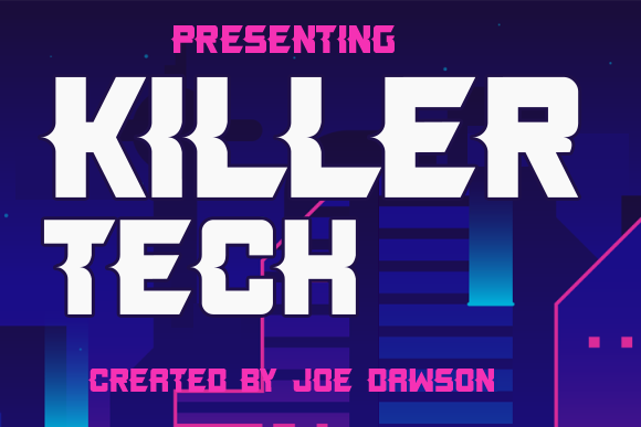 Killer Tech: A Bold Display Font for Modern Web Design Projects